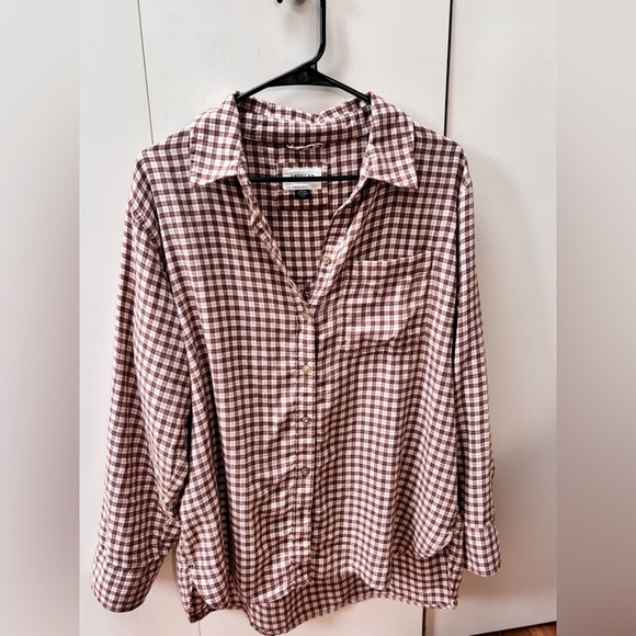 AE Oversized Plaid Flannel Shirt - Picture 2 of 5